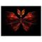 Designart - Red Fractal Butterfly in Dark - Abstract Canvas Art Print